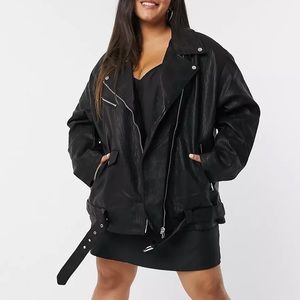 ASOS Curve Oversized Faux Leather Jacket - US 20